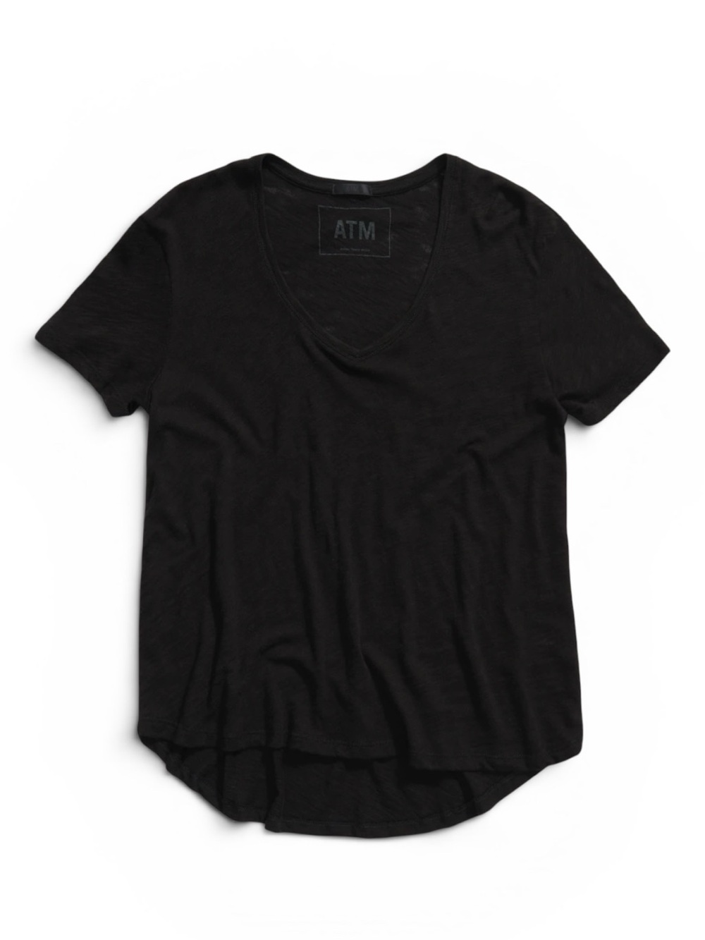 ATM Anthony Thomas Melillo 'Slub Jersey Boyfriend V-Neck Tee' in Black